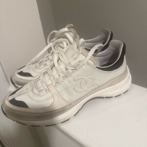 CHANEL Cream Women's Sneakers